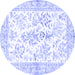 Round Persian Blue Traditional Rug, tr4821blu