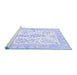 Sideview of Machine Washable Persian Blue Traditional Rug, wshtr4821blu