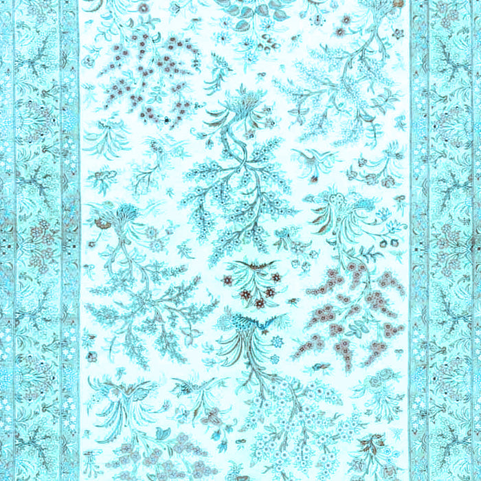 Machine Washable Persian Light Blue Traditional Rug, wshtr4821lblu