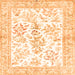 Round Machine Washable Persian Orange Traditional Area Rugs, wshtr4821org