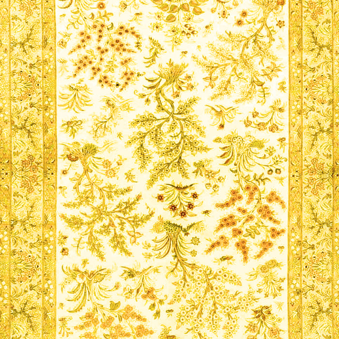 Machine Washable Persian Yellow Traditional Rug, wshtr4821yw