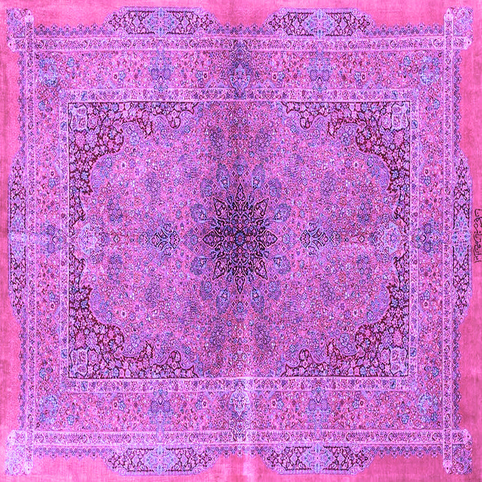 Square Machine Washable Persian Purple Traditional Area Rugs, wshtr4822pur