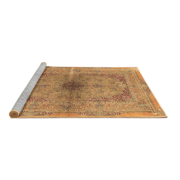 Sideview of Machine Washable Persian Brown Traditional Rug, wshtr4822brn