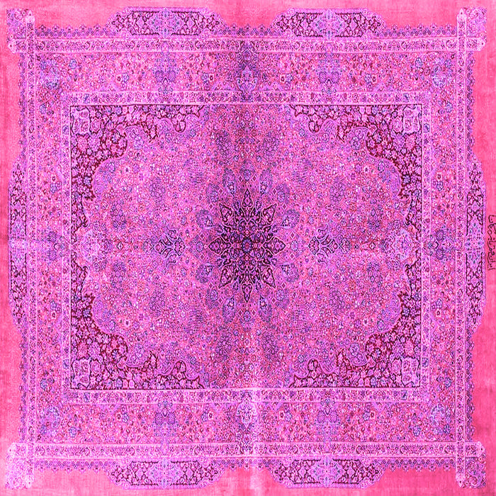 Square Machine Washable Persian Pink Traditional Rug, wshtr4822pnk