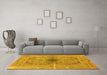 Machine Washable Persian Yellow Traditional Rug in a Living Room, wshtr4822yw