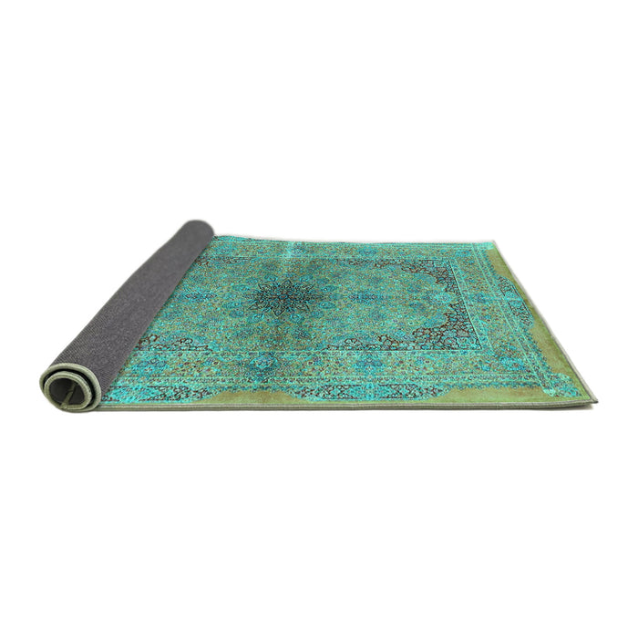 Sideview of Persian Turquoise Traditional Rug, tr4822turq