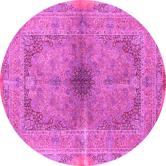 Round Persian Pink Traditional Rug, tr4822pnk