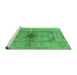 Sideview of Machine Washable Persian Emerald Green Traditional Area Rugs, wshtr4822emgrn