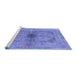 Sideview of Machine Washable Persian Blue Traditional Rug, wshtr4822blu