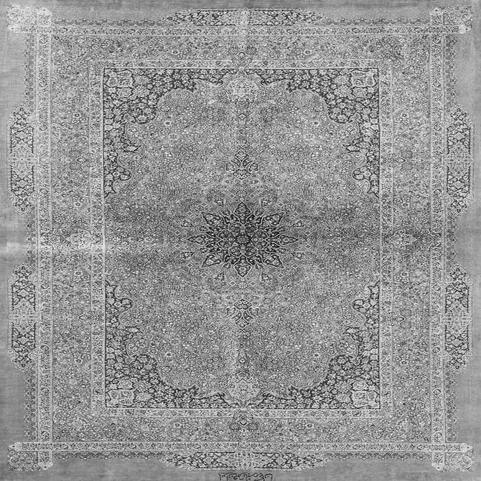Round Machine Washable Persian Gray Traditional Rug, wshtr4822gry
