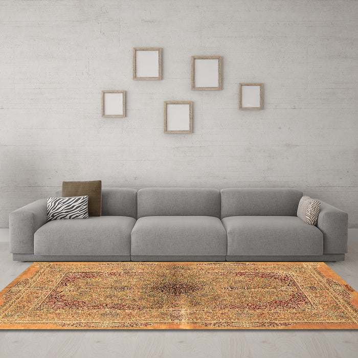 Machine Washable Persian Brown Traditional Rug in a Living Room,, wshtr4822brn