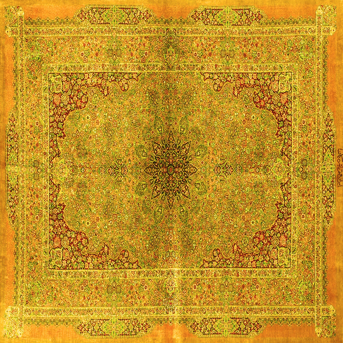 Square Persian Yellow Traditional Rug, tr4822yw