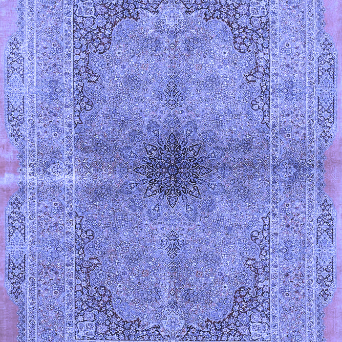Machine Washable Persian Blue Traditional Rug, wshtr4822blu