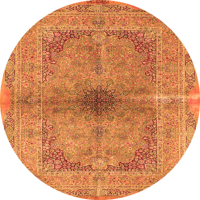 Machine Washable Persian Orange Traditional Area Rugs, wshtr4822org