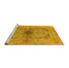 Sideview of Machine Washable Persian Yellow Traditional Rug, wshtr4822yw