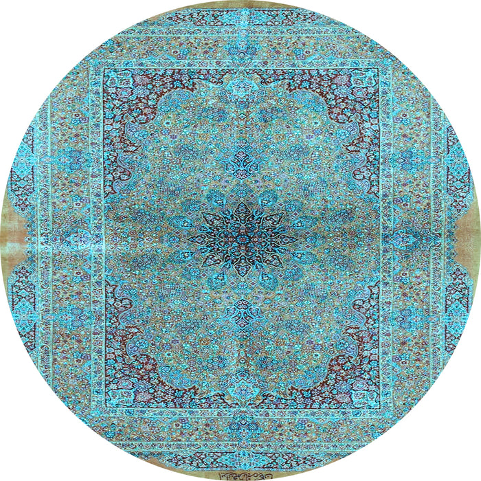 Round Persian Light Blue Traditional Rug, tr4822lblu