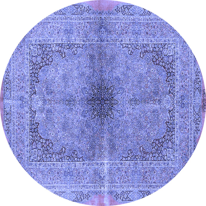 Round Persian Blue Traditional Rug, tr4822blu