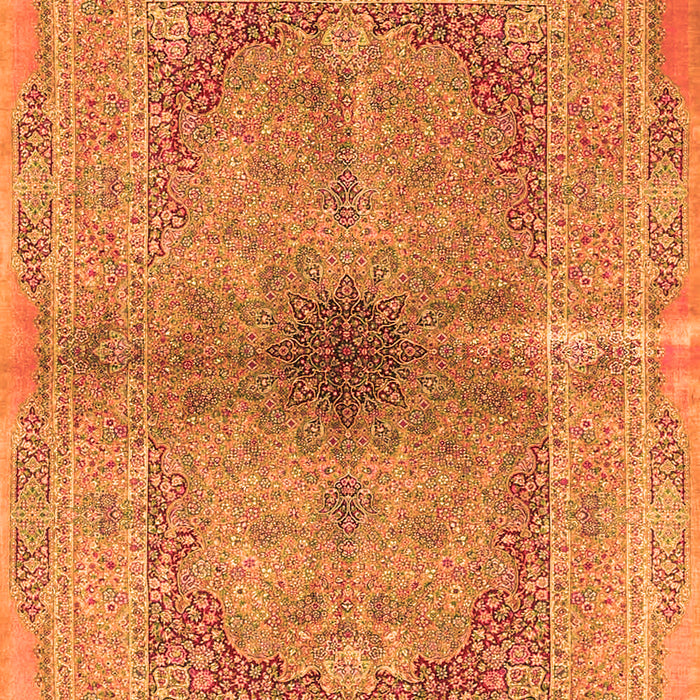 Serging Thickness of Machine Washable Persian Orange Traditional Area Rugs, wshtr4822org
