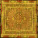 Square Persian Yellow Traditional Rug, tr4823yw