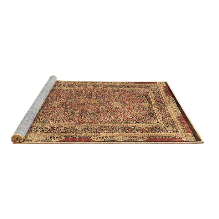 Sideview of Machine Washable Persian Brown Traditional Rug, wshtr4823brn