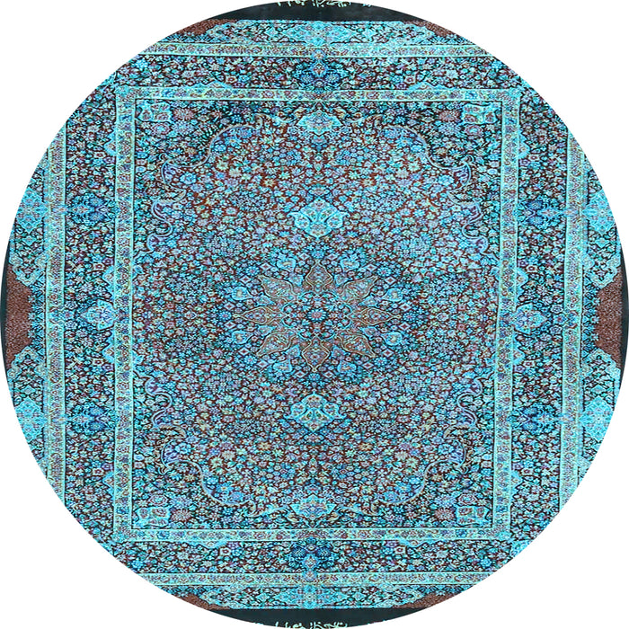 Round Persian Light Blue Traditional Rug, tr4823lblu