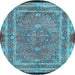 Round Persian Light Blue Traditional Rug, tr4823lblu