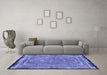 Machine Washable Persian Blue Traditional Rug in a Living Room, wshtr4823blu