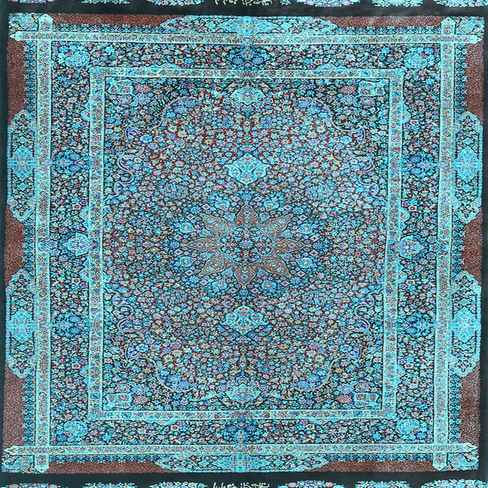 Square Machine Washable Persian Light Blue Traditional Rug, wshtr4823lblu