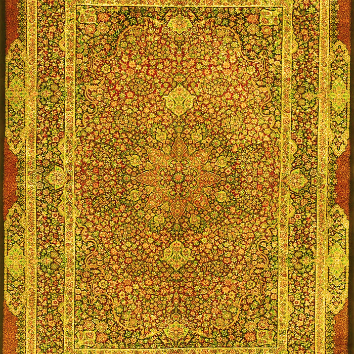 Machine Washable Persian Yellow Traditional Rug, wshtr4823yw