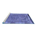 Sideview of Machine Washable Persian Blue Traditional Rug, wshtr4823blu