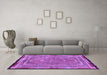 Machine Washable Persian Purple Traditional Area Rugs in a Living Room, wshtr4823pur