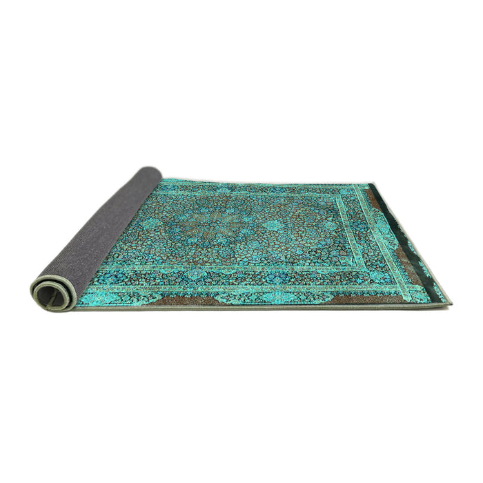 Sideview of Persian Turquoise Traditional Rug, tr4823turq