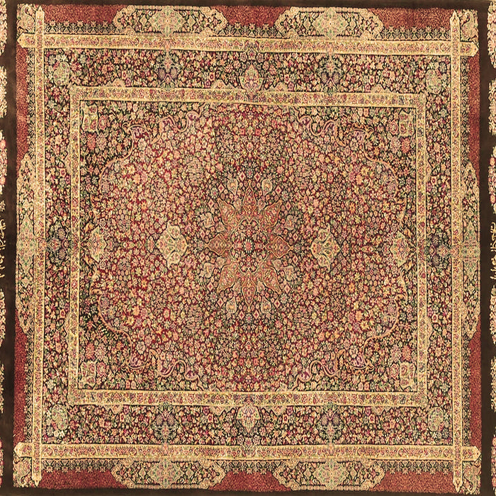 Square Machine Washable Persian Brown Traditional Rug, wshtr4823brn