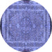 Round Persian Blue Traditional Rug, tr4823blu