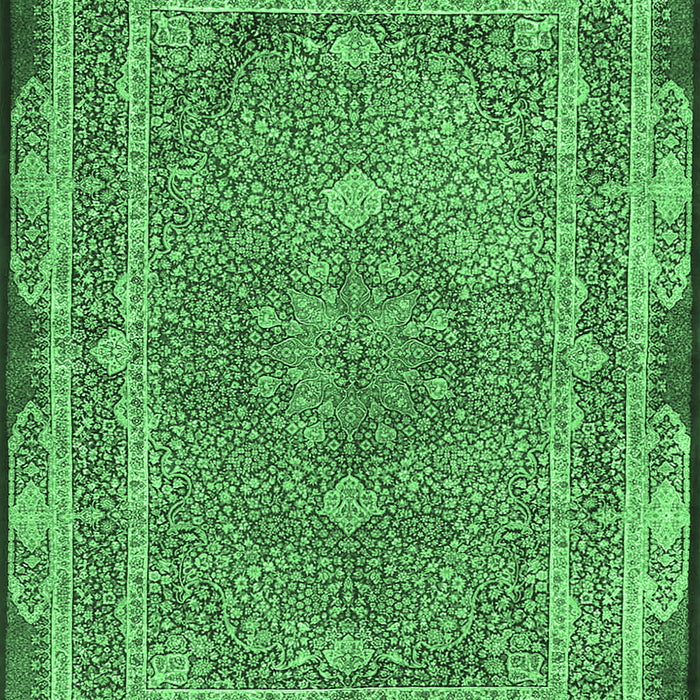 Machine Washable Persian Emerald Green Traditional Area Rugs, wshtr4823emgrn