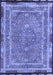 Machine Washable Persian Blue Traditional Rug, wshtr4823blu