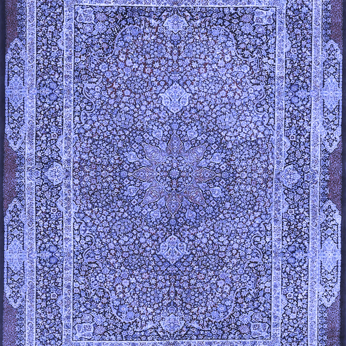 Machine Washable Persian Blue Traditional Rug, wshtr4823blu
