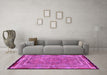 Machine Washable Persian Pink Traditional Rug in a Living Room, wshtr4823pnk