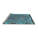 Sideview of Machine Washable Persian Light Blue Traditional Rug, wshtr4823lblu