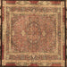 Square Persian Brown Traditional Rug, tr4823brn