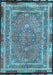 Machine Washable Persian Light Blue Traditional Rug, wshtr4823lblu