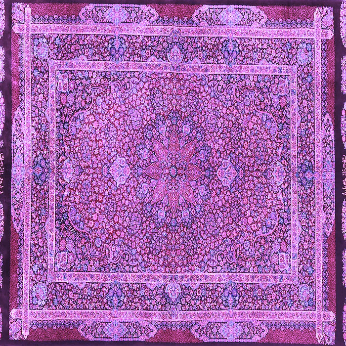 Square Machine Washable Persian Purple Traditional Area Rugs, wshtr4823pur