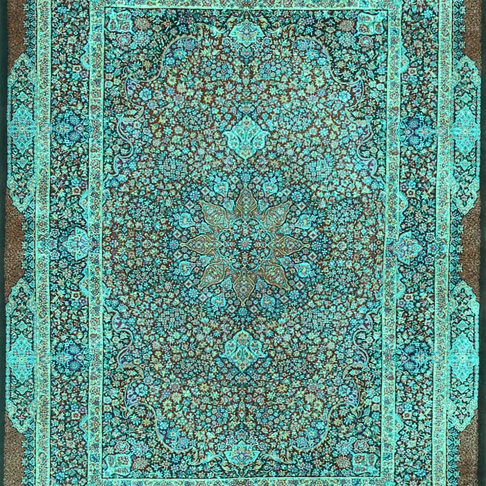 Machine Washable Persian Turquoise Traditional Area Rugs, wshtr4823turq