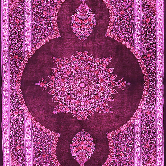 Machine Washable Medallion Pink Traditional Rug, wshtr4824pnk