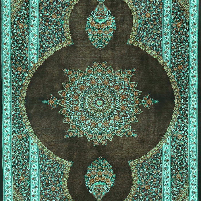 Medallion Turquoise Traditional Rug, tr4824turq
