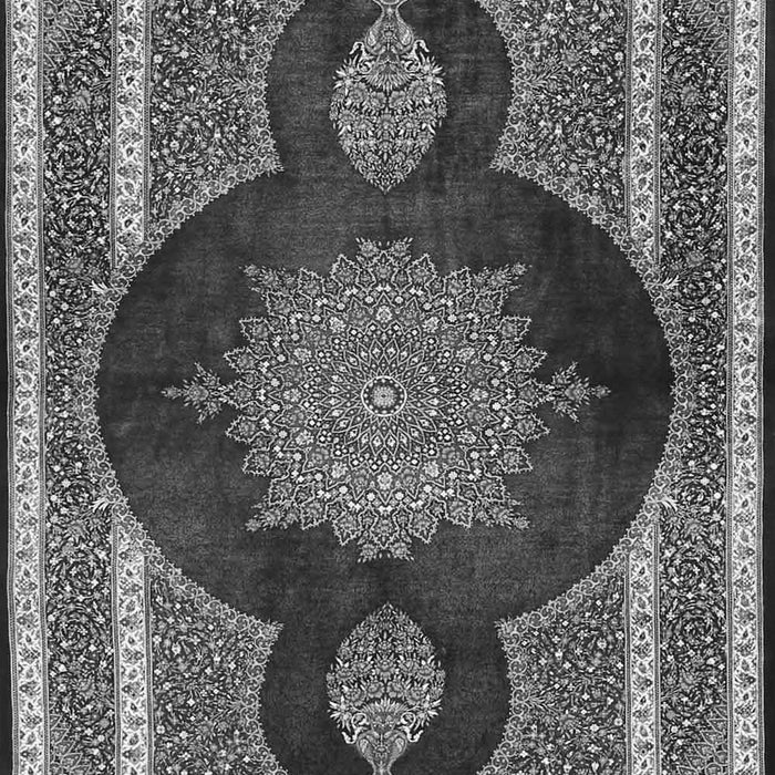 Serging Thickness of Machine Washable Medallion Gray Traditional Rug, wshtr4824gry