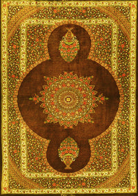 Medallion Yellow Traditional Rug, tr4824yw