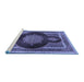 Sideview of Machine Washable Medallion Blue Traditional Rug, wshtr4824blu