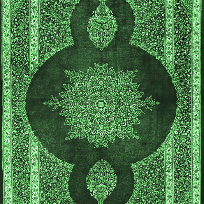 Medallion Emerald Green Traditional Rug, tr4824emgrn