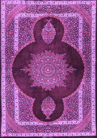 Medallion Purple Traditional Rug, tr4824pur